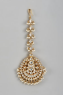 Gold Finish Kundan Polki Maang Tikka