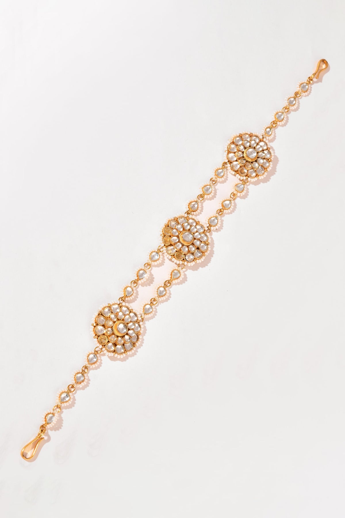 Gold Finish Kundan Polki Sheeshphool