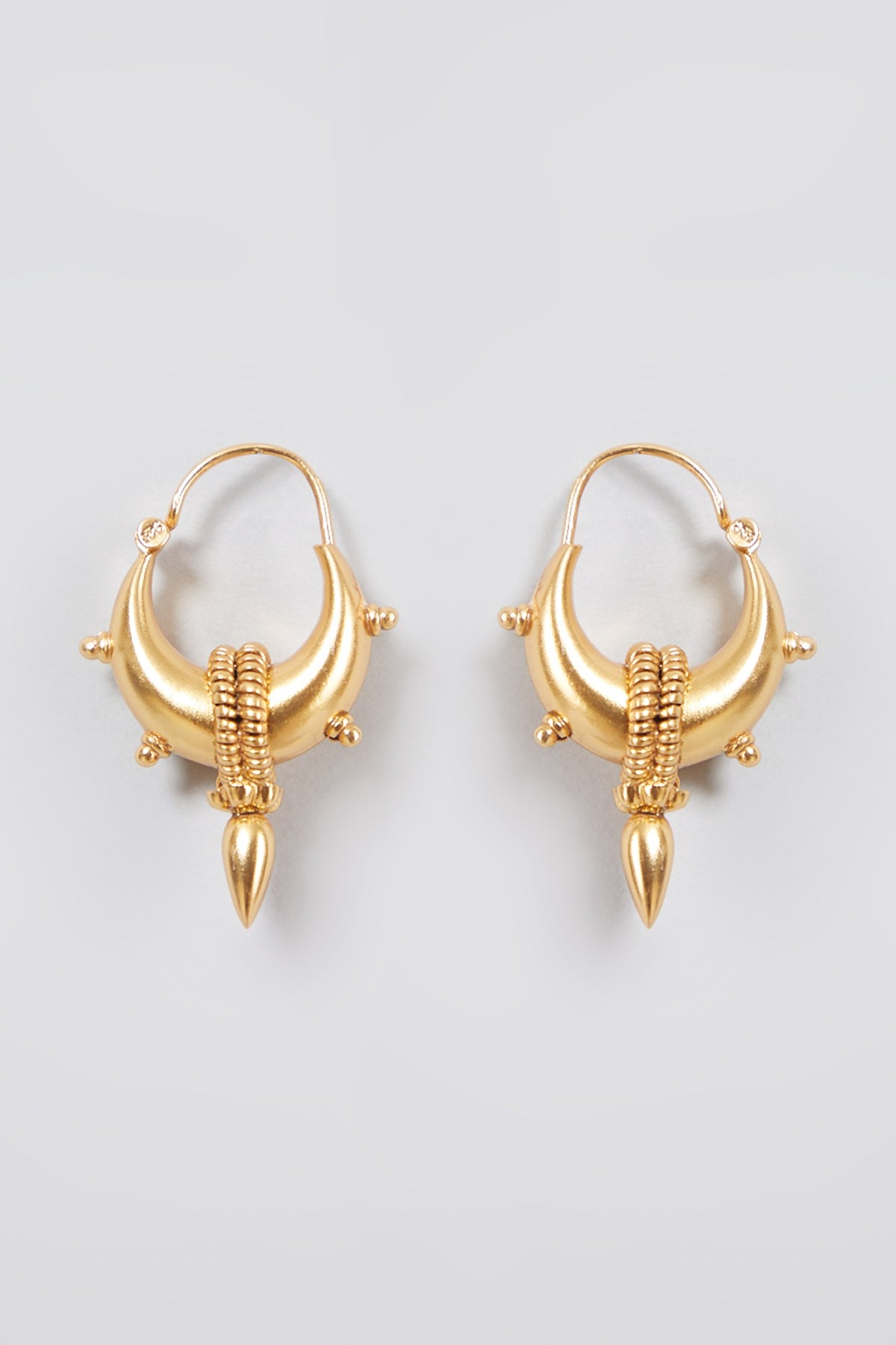 Gold Finish Earrings In Sterling Silver
