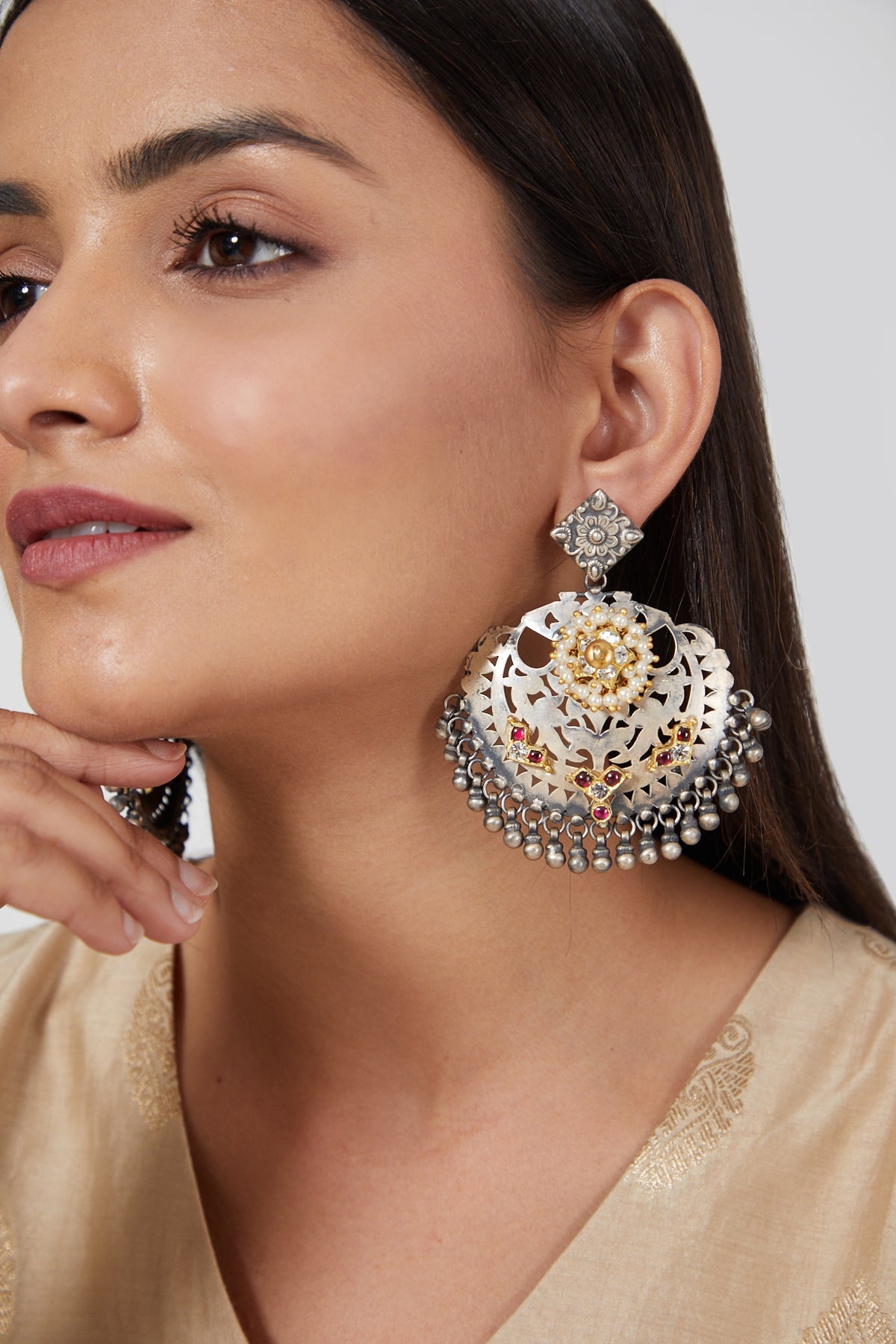Silver Finish Earrings