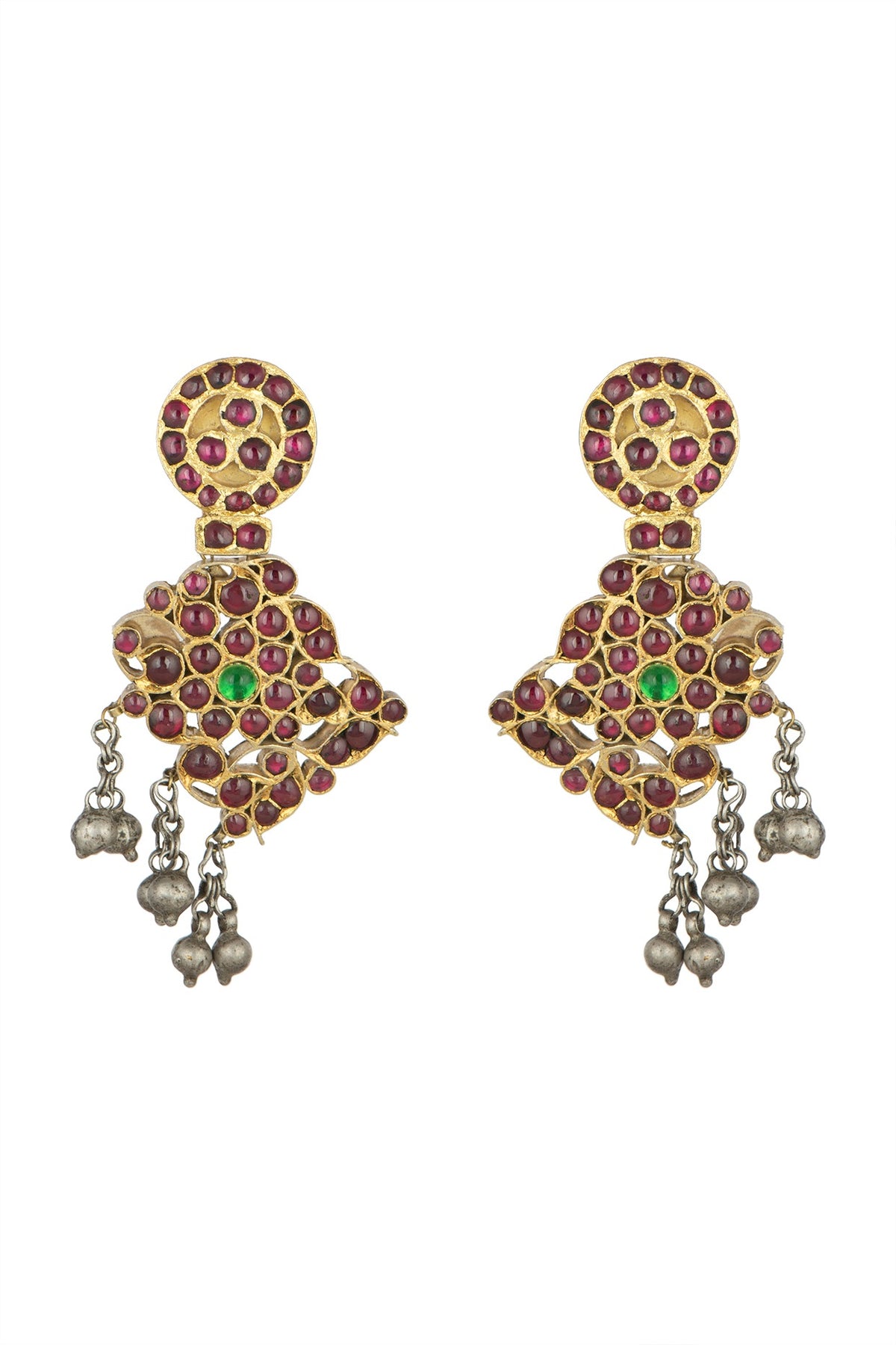 Gold Plated Kempstone Earrings In Sterling Silver