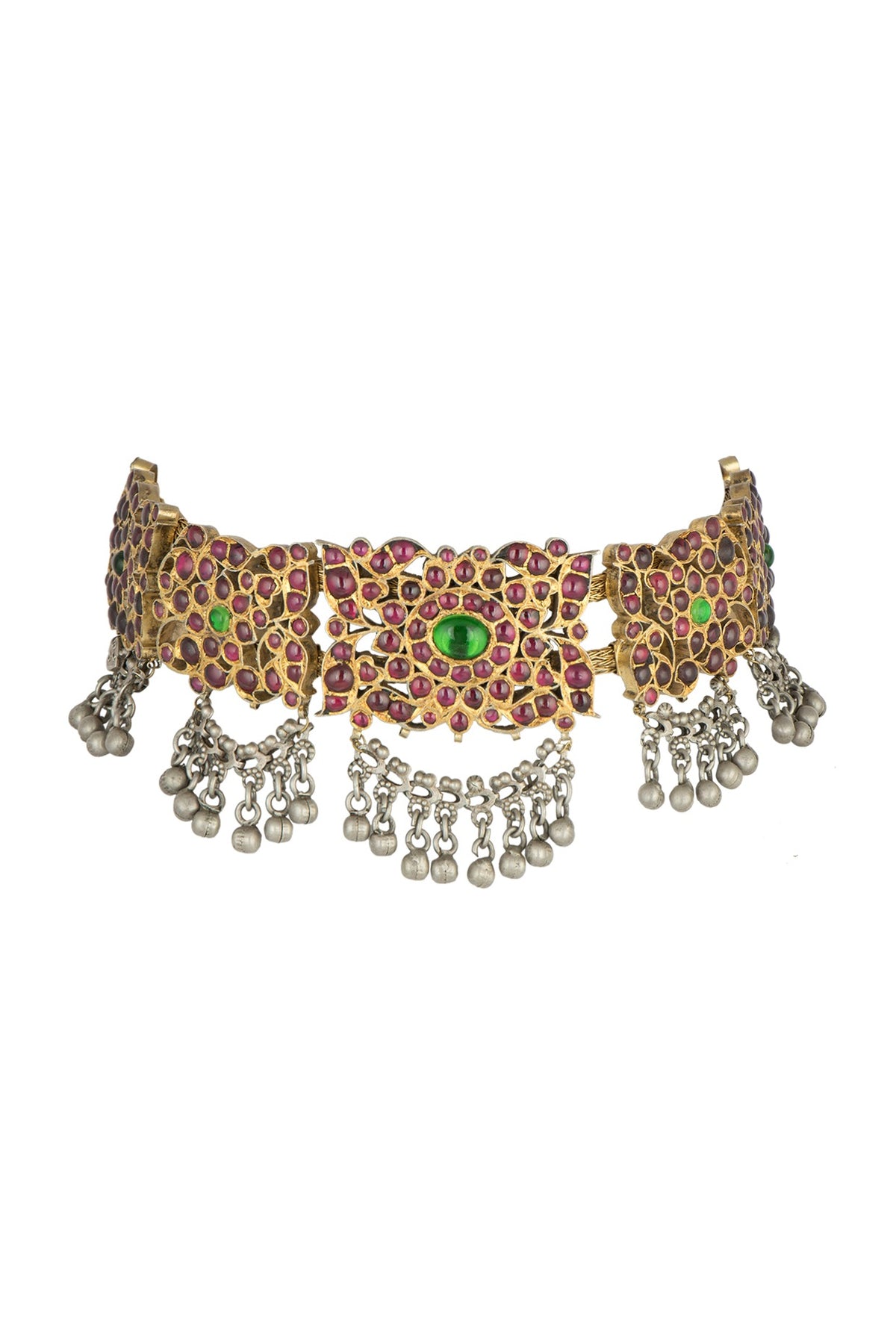 Gold Plated Handcrafted Choker Necklace In Sterling Silver
