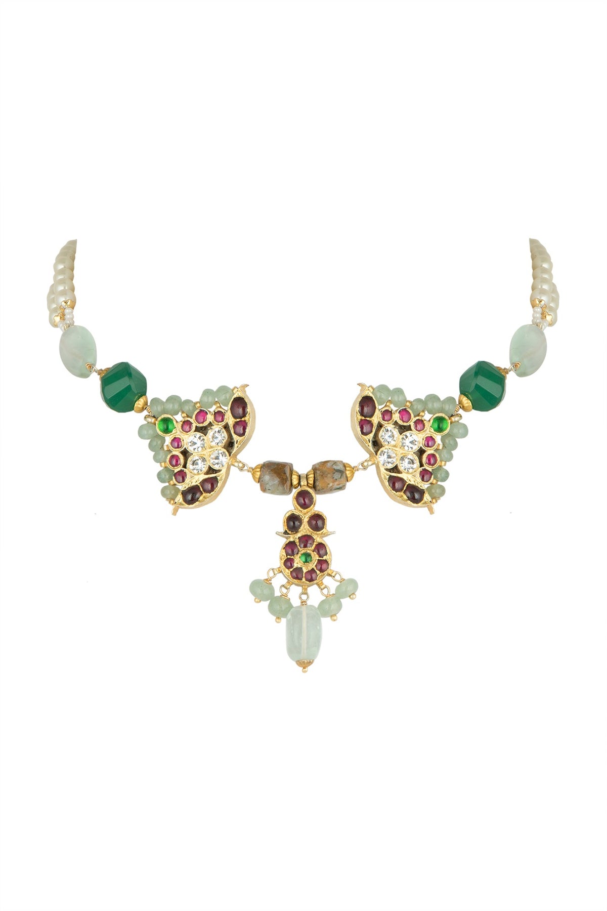Gold Plated Handcrafted Necklace In Sterling Silver