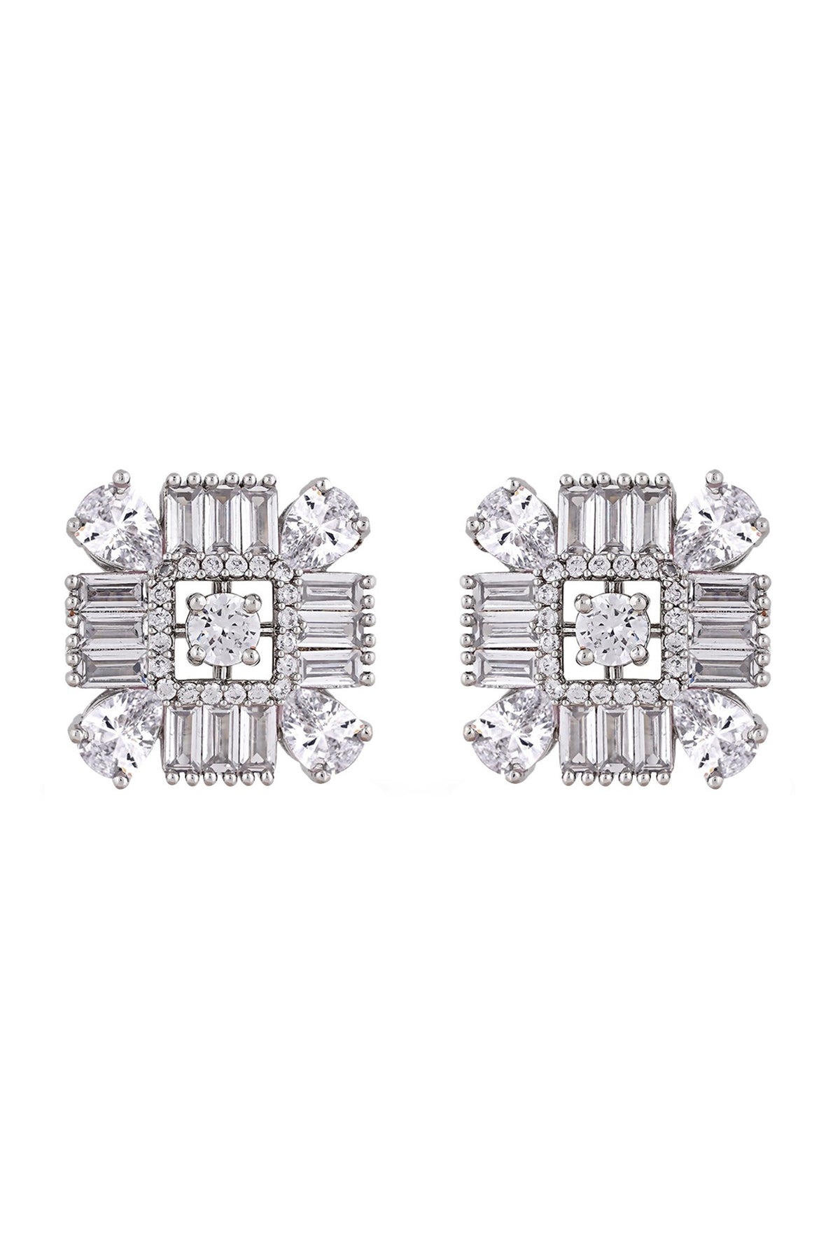 White Finish Cubic Zirconia Choker Necklace Set