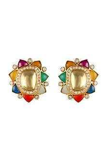 Gold Finish Stud Earrings