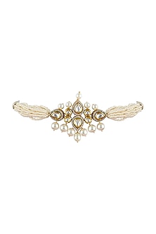 Gold Finish Pearl Choker Necklace