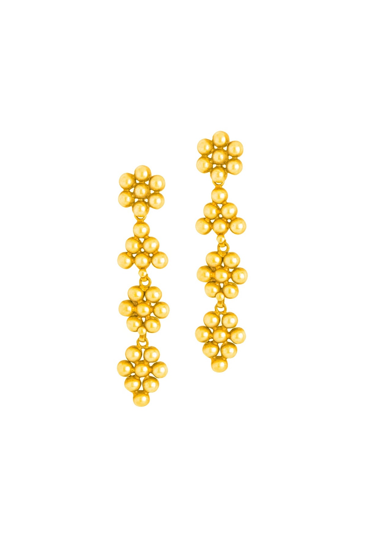 Gold Plated Dangler Earrings In Sterling Silver