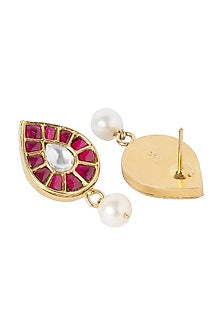 Gold Plated Jadau Stud Earrings
