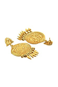 Gold Plated Peacock Chandbali Earrings
