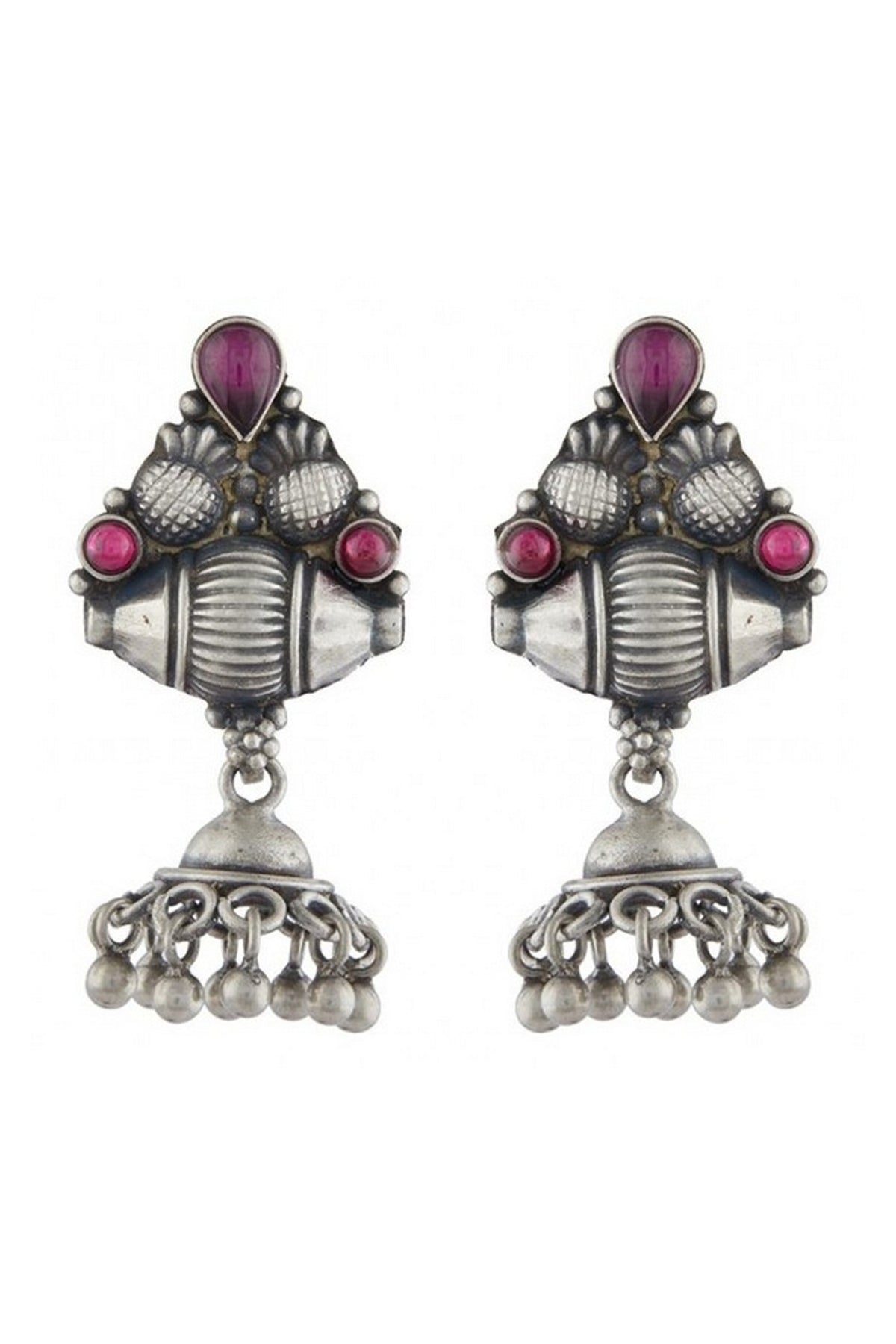 White Finish Jhumka Earrings