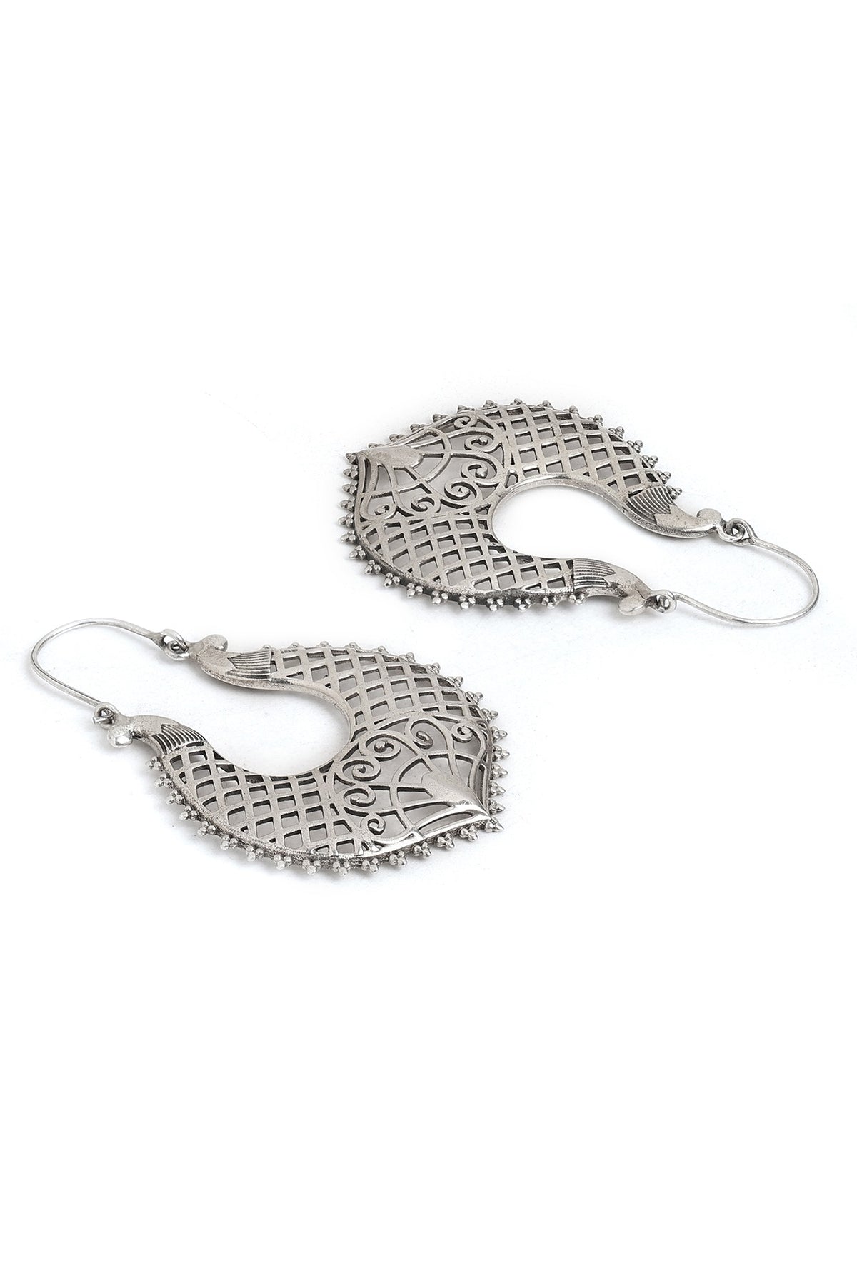 Silver Finish Hoop Earrings In Sterling Silver