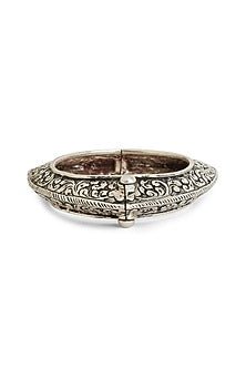 White Finish Bangle In Sterling Silver