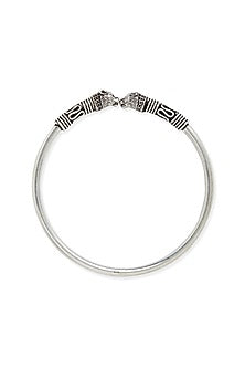White Finish Cuff In Sterling Silver