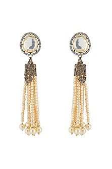 Black Rhodium Finish Long Earrings