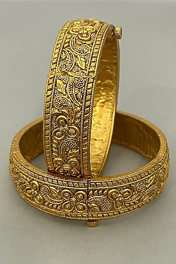 Gold Plated Carved Bangles