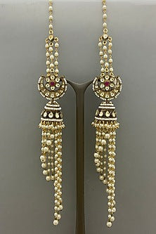 Gold Plated Pearl Tassels Earrings
