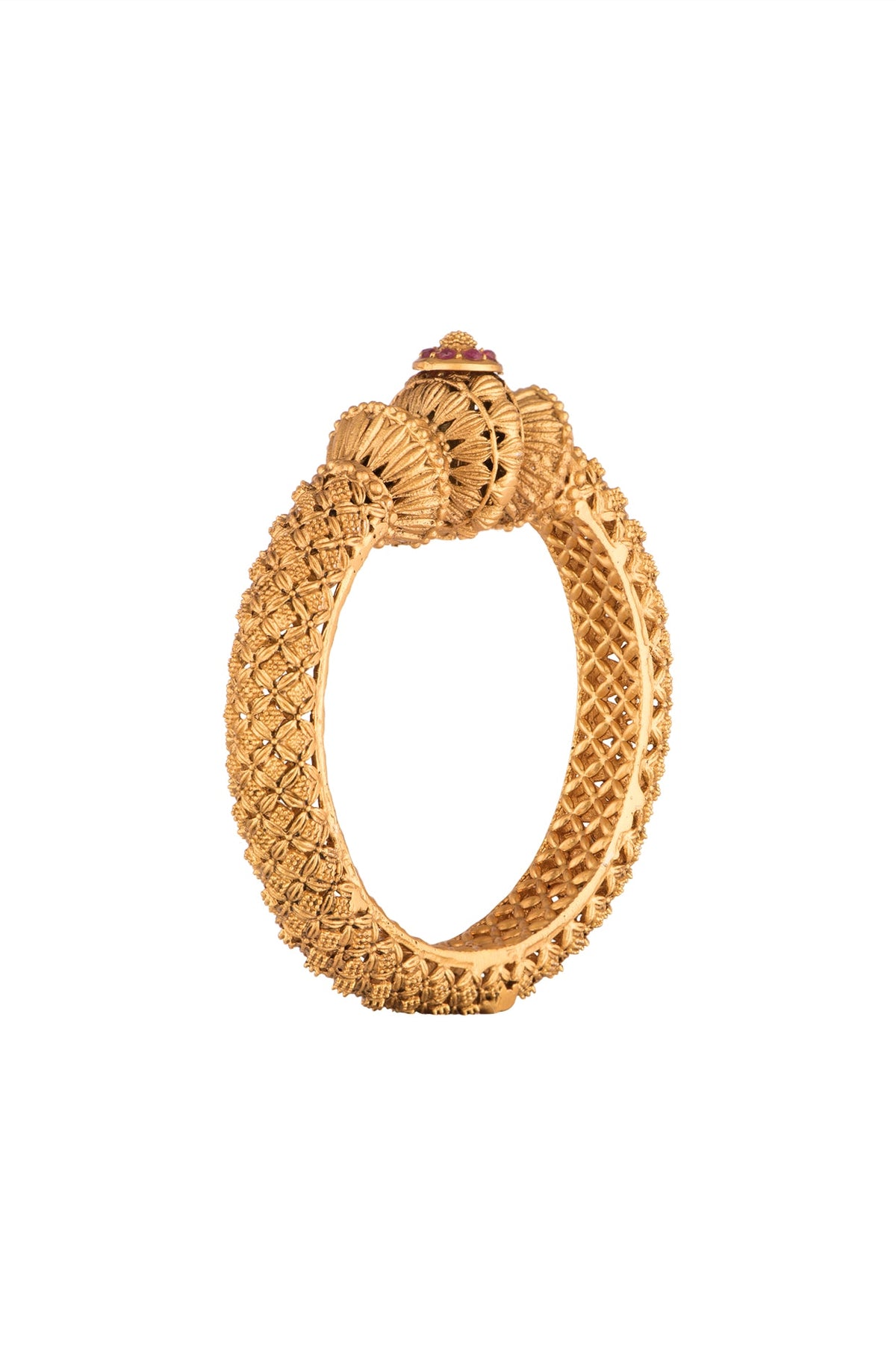 Gold Polish Carved Discs Bangles