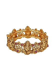 Gold Finish Temple Bangles