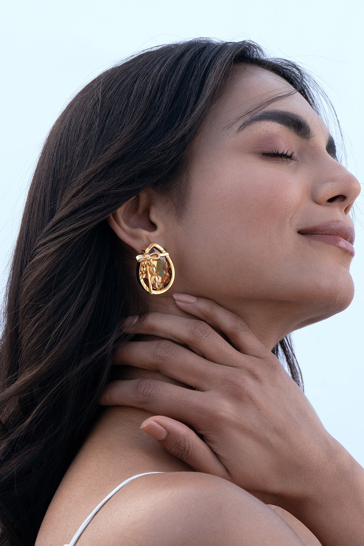 Gold Plated Brass Stud Earrings