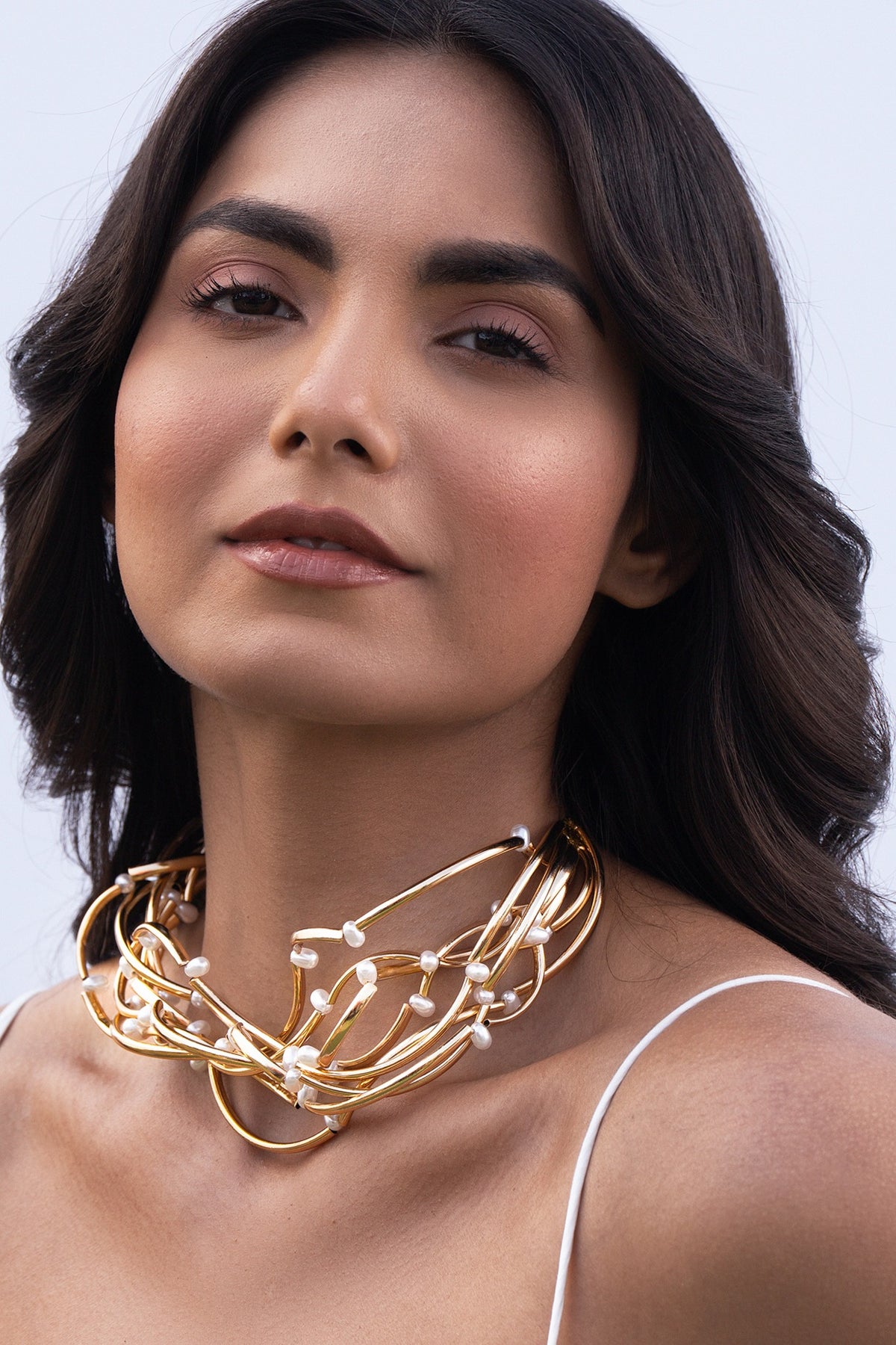 Gold Plated Brass Choker Necklace