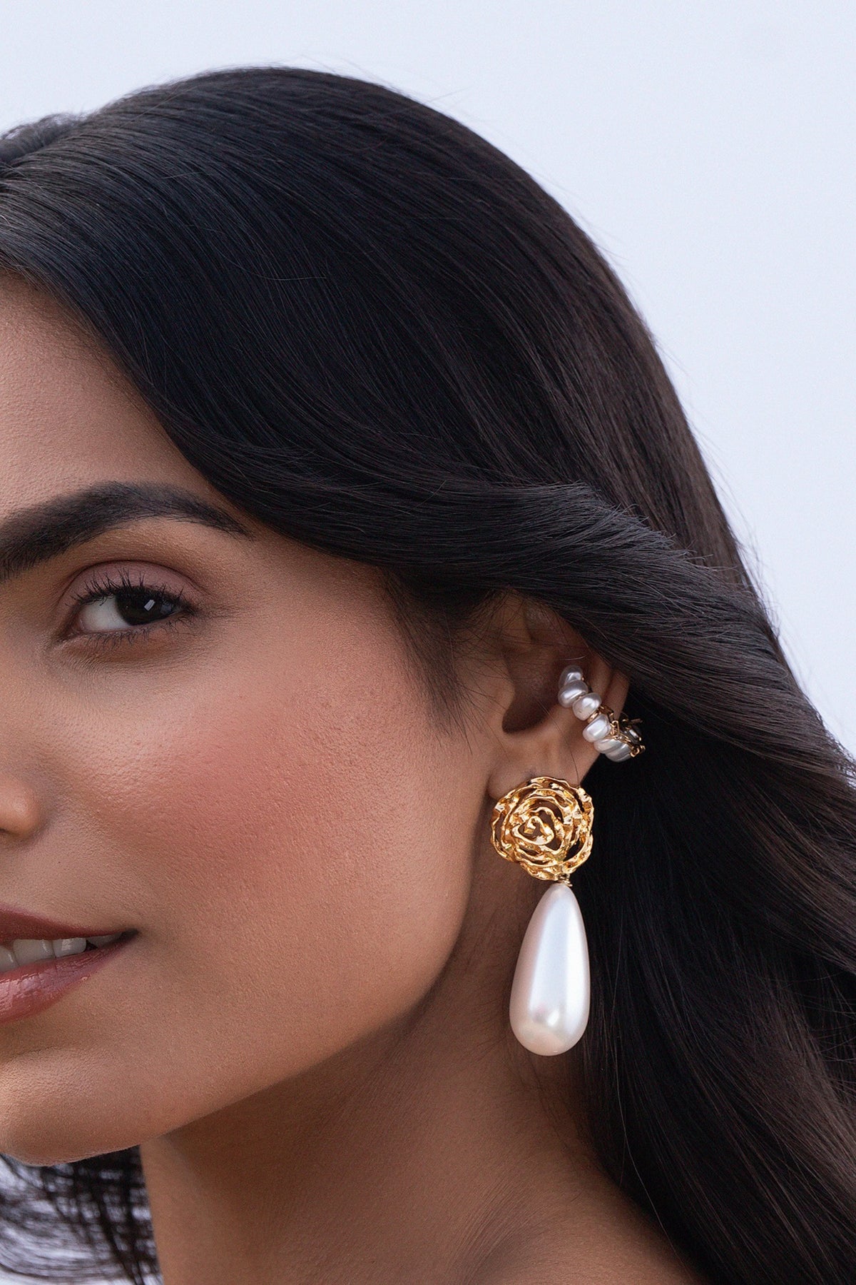 Gold Plated Brass Earstack Earrings (Set f 4)