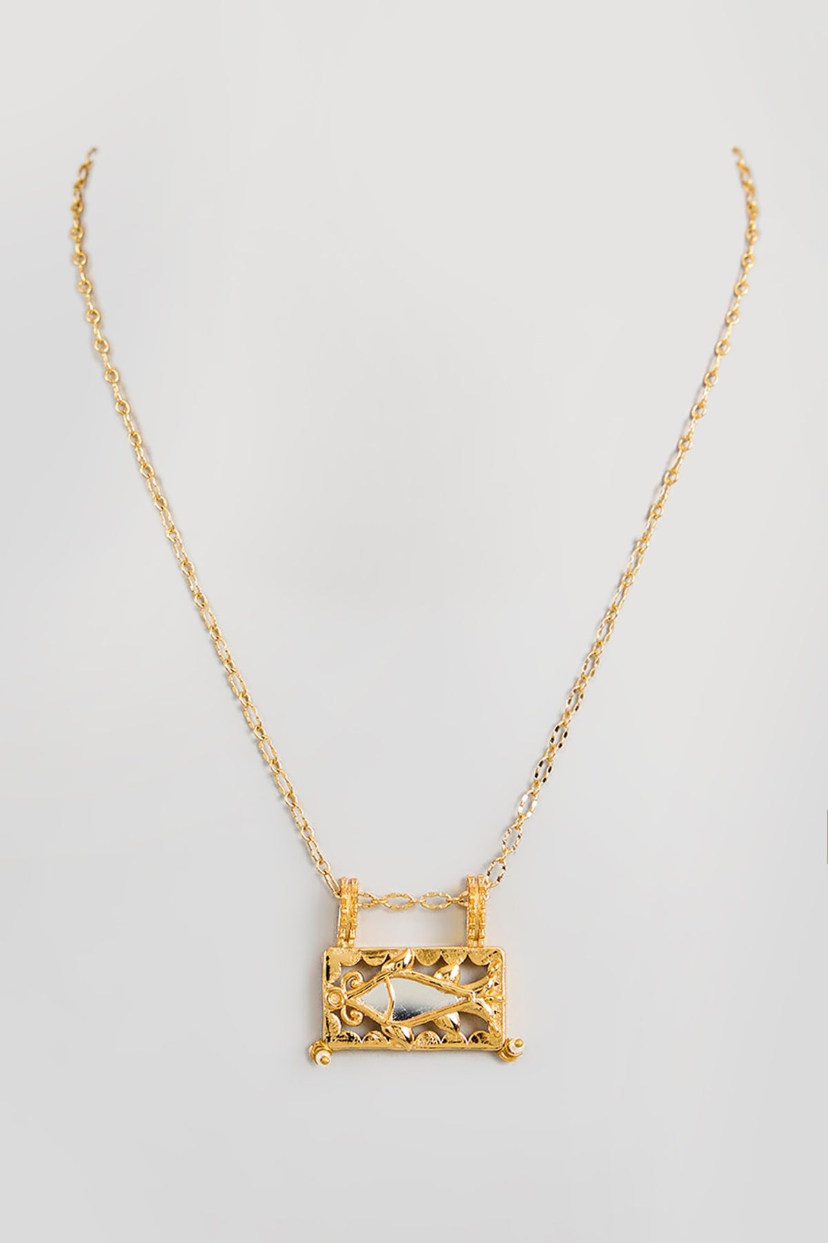 Gold Finish Zari Thread & Acrylic Necklace