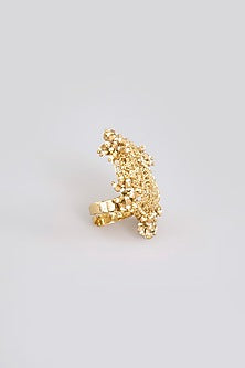 Antique Gold Plated Faux Pearl & Motif Ring