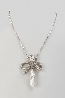 Silver Plated Bow Necklace