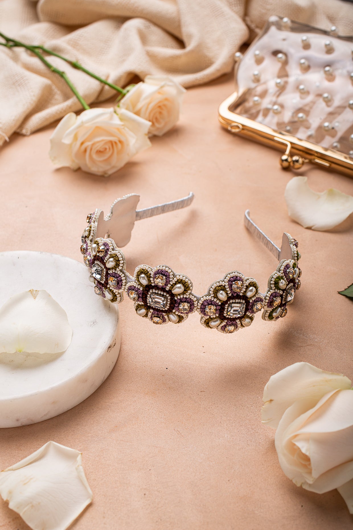 Multi Colored Hand Embroidered Headband