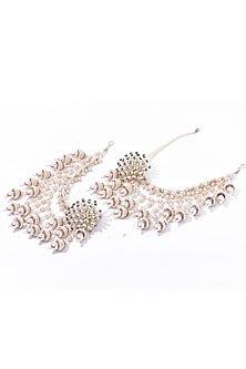 Silver Sequin & Beaded Dangler Earrings