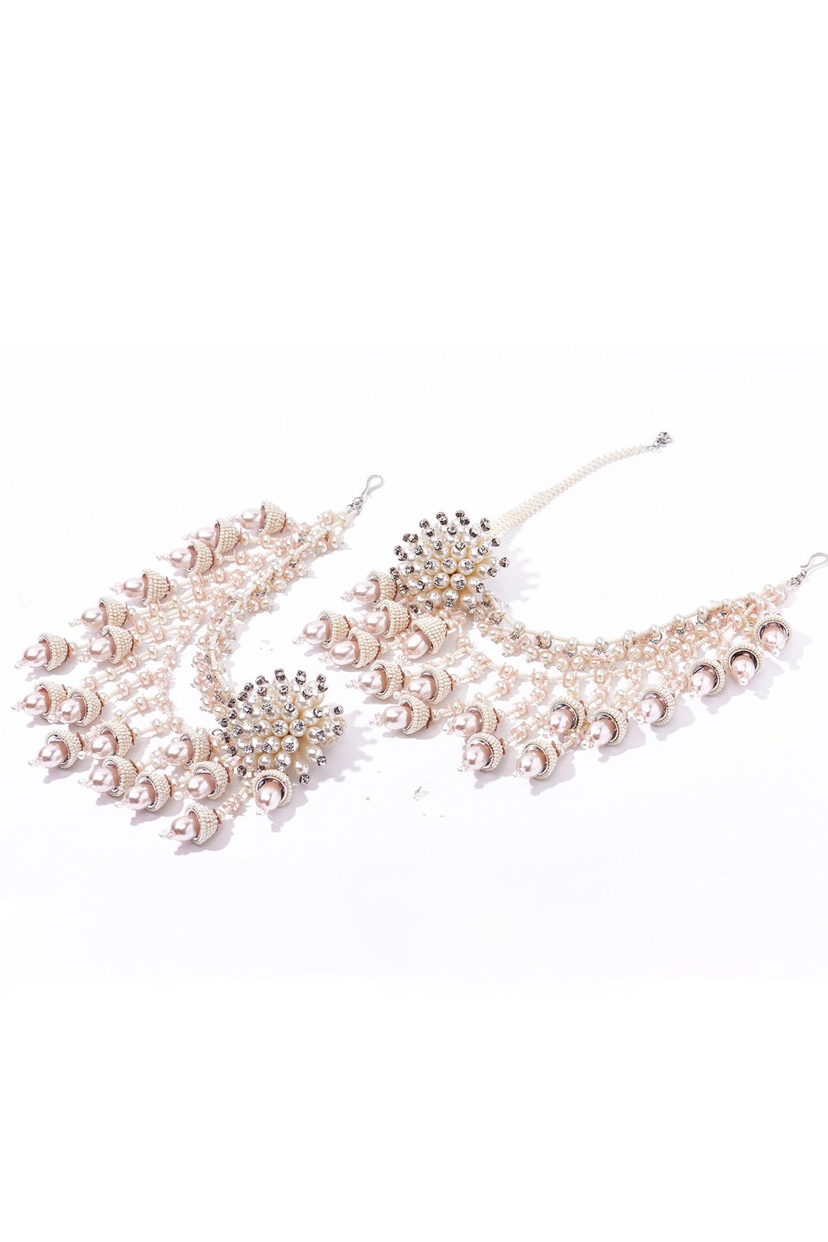 Silver Sequin & Beaded Dangler Earrings