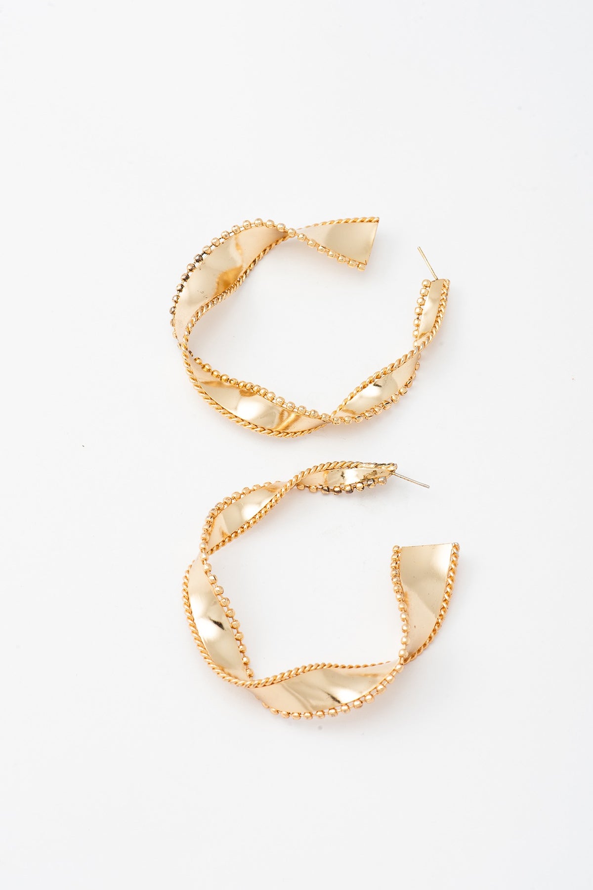 Gold Plated Pearl Hoop Earrings