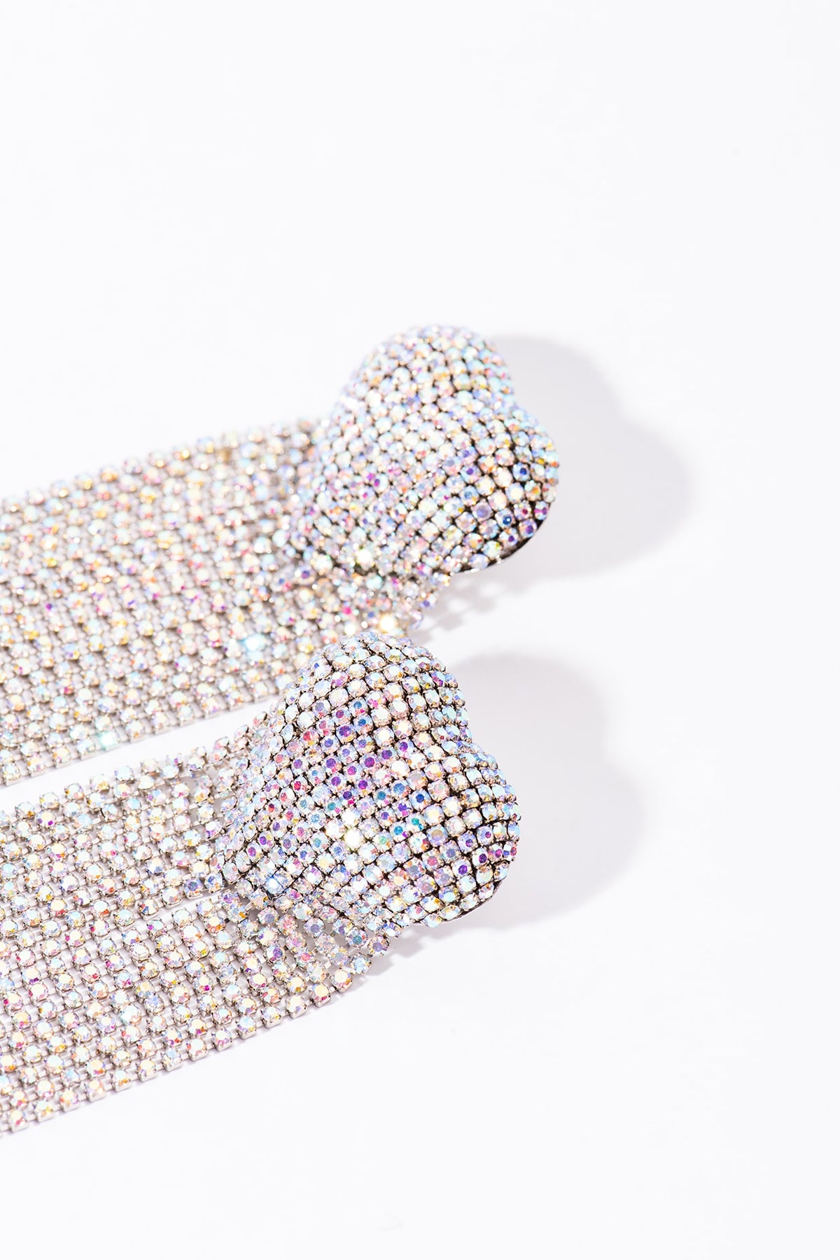 Silver Plated Crystal Embellished Rainbow Dangler Earrings