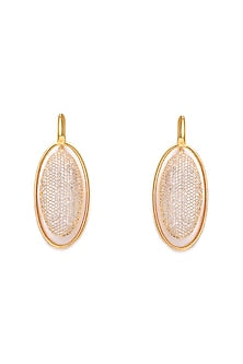Gold Finish Zircon Dangler Earrings