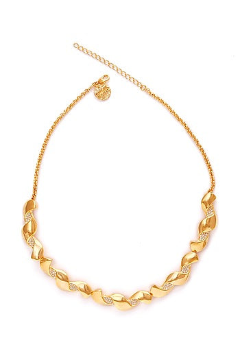 Gold Finish Zircon Necklace