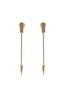 Gold Finish Dangler Earrings Set In Brass