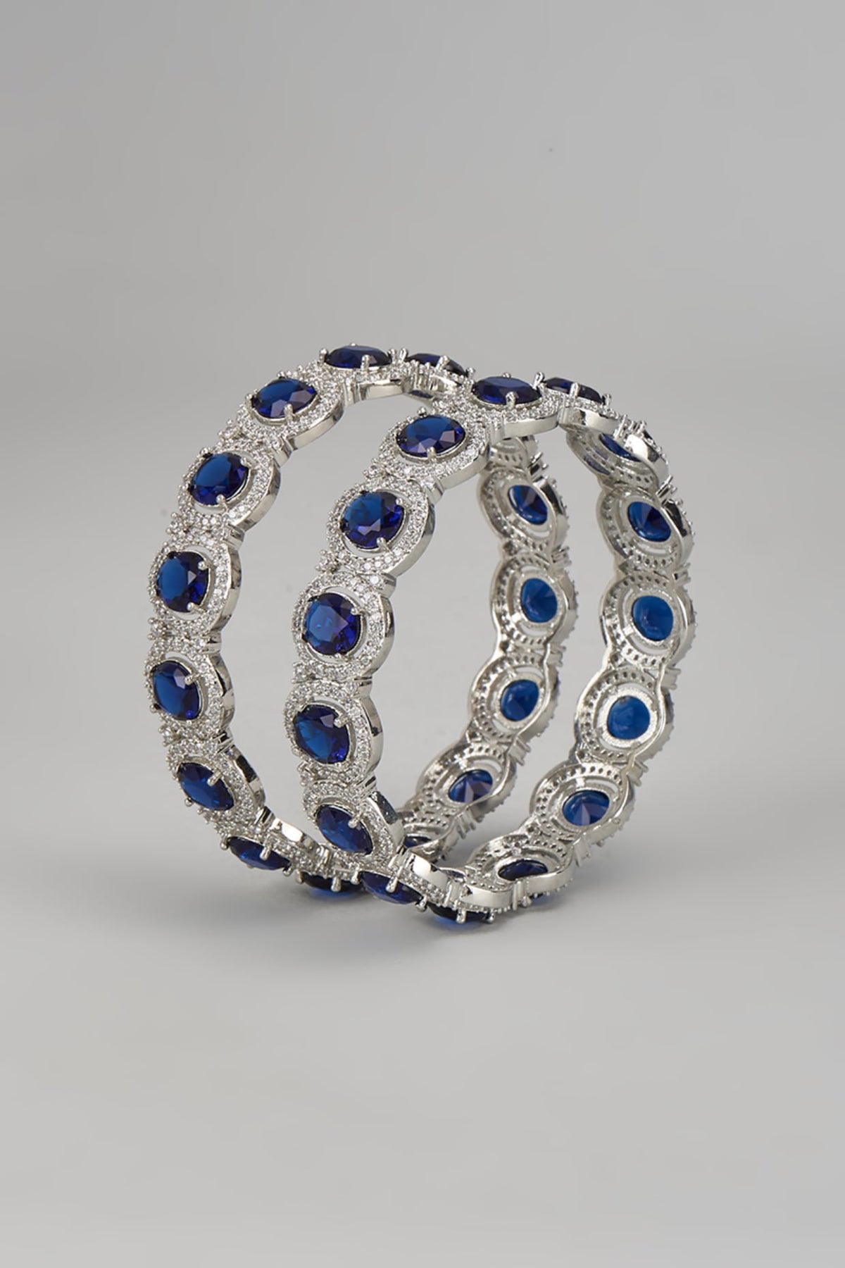 White Finish Zircon Bangles