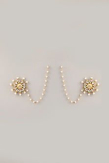 Gold Finish Pachi Kundan Polki & Fluorite Choker Necklace Set