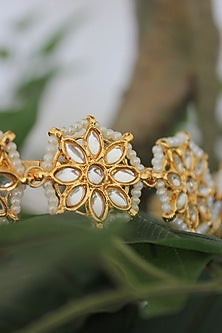 Gold Finish Kundan Polki Mathapatti