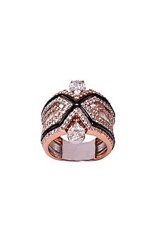 14Kt Yellow Gold Round Diamond & Princess Cut Diamond Ring