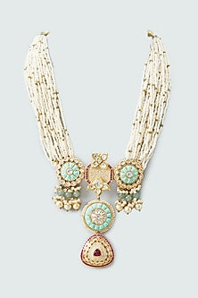 Gold Finish Kundan Multi-String Necklace