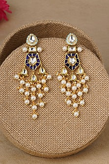 Micro Gold Finish Pearl Earrings