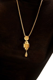 Gold Plated Long Necklace In Sterling Silver