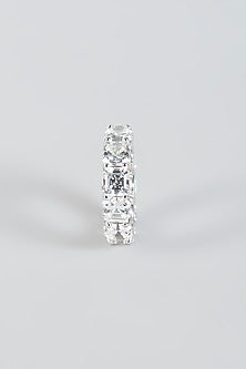 White Finish Eternity Band In Sterling Silver