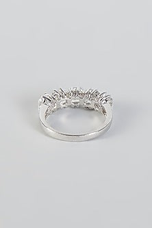 White Finish Eternity Band In Sterling Silver