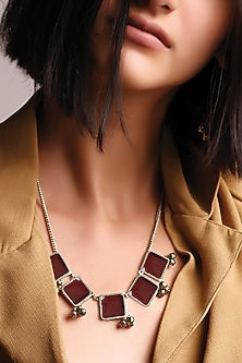 Two Tone Finish Handcrafted Enamel Long Necklace