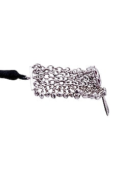 Silver Motifs & Red Stone Enamelled Choker Necklace