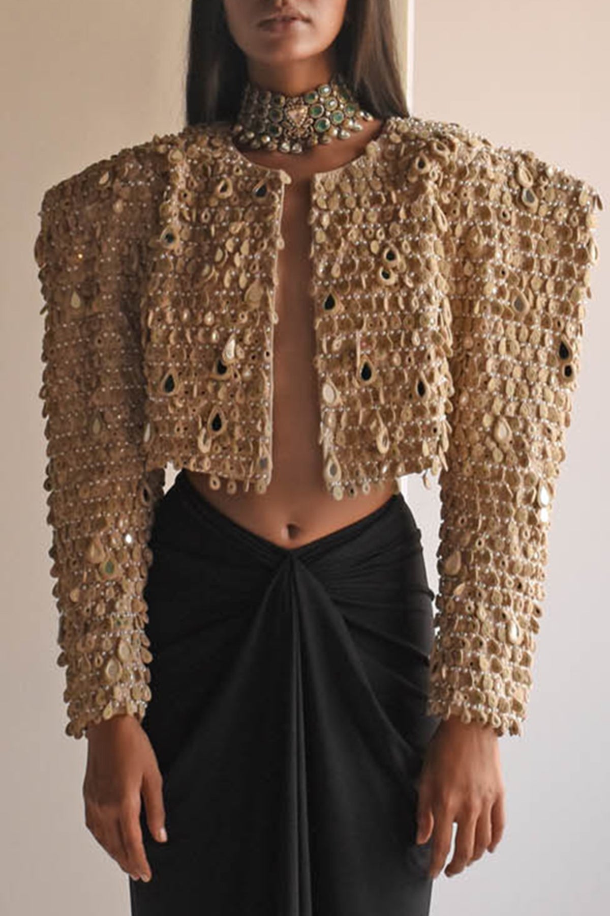 Coconut Net Fringed Jacket Set