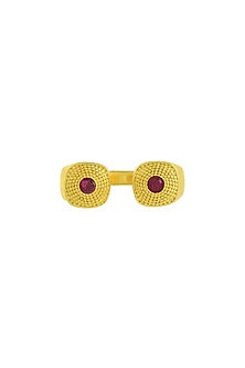 Gold Plated (Water Resistance Premium Plating) Pink Zircon Chunky Ring