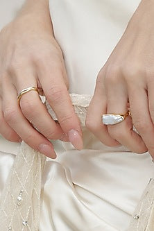 Gold Finish Baroque Pearl Ring